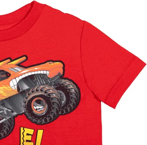 Miniatura 6 de Monster Jam El Toro Loco Zombie Maximum Destruction - Paquete de 4 camisetas gráficas para niños pequeños a grandes, Carbón, azul marino