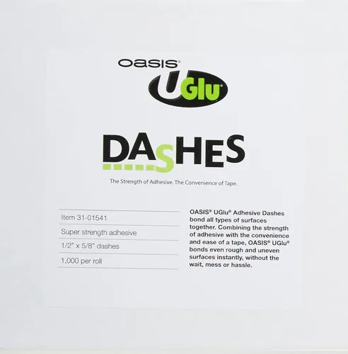 Miniatura 2 de Oasis® UGLU™ Tiras adhesivas en rollo – Cuadrados adhesivos de ½ pulgada para diseño floral, manualidades y proyectos caseros – 1,000 guiones por