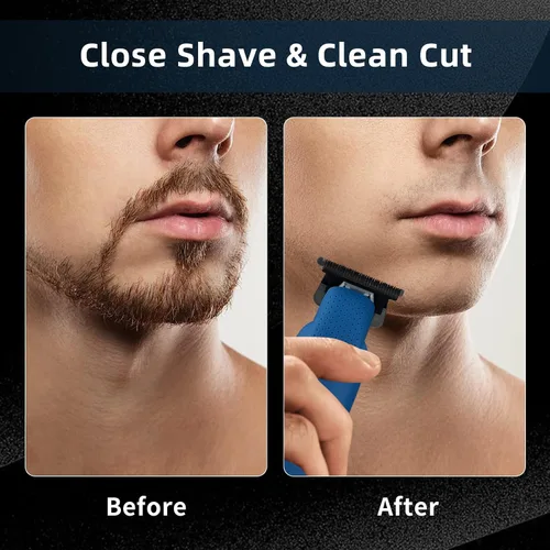 Miniatura 3 de IWEEL Recortadora de Barba Profesional para Hombres - Cortapelos Eléctrico, Perfiladores con Cuchilla en T de Separación Cero, Kit de Aseo