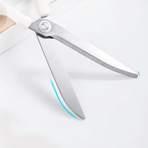 Miniatura 5 de Tijeras multiusos de oficina para manualidades y manualidades, asas de agarre cómodo, tijeras afiladas resistentes (blanco)