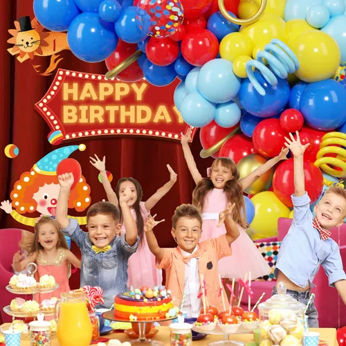 Miniatura 8 de PERPAOL 150 guirnaldas de globos rojos, amarillos y azules, globos de látex metálicos mixtos de confeti para cumpleaños, ducha, carnaval, circo