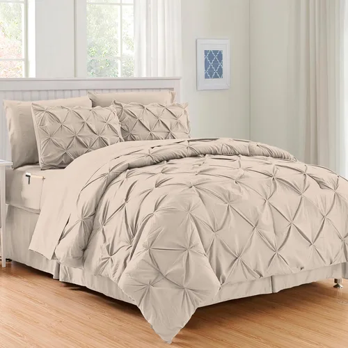 Miniatura 29 de Elegant Comfort Juego de edredón de 6 piezas de lujo, más suave y acogedor, juego completo suave y sedoso que incluye juego de sábanas con bolsillos