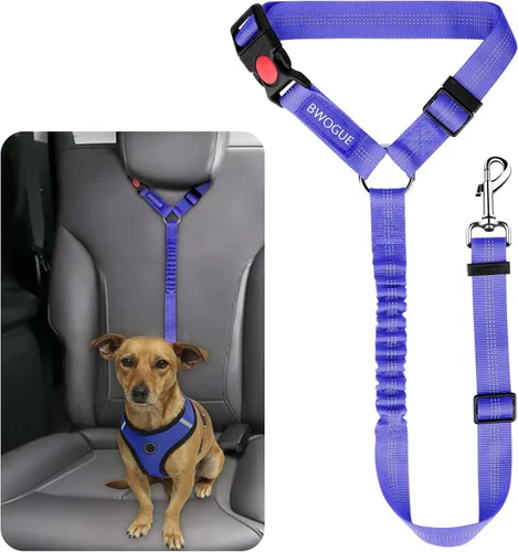 Miniatura 19 de BWOGUE Arnés de cinturón de seguridad para mascotas, cinturón de seguridad ajustable para reposacabezas de coche, arnés de cinturón de seguridad
