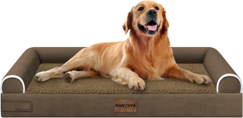 Miniatura 63 de Cama ortopédica lavable para perros medianos y grandes: cama con cojines de apoyo para perros medianos y grandes, cama impermeable de espuma tipo