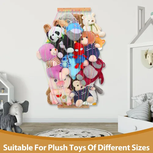 Miniatura 2 de PHOENANCEE Organizadores de almacenamiento de animales de peluche, soporte para animales de peluche, red colgante de hamaca de zoológico para sala