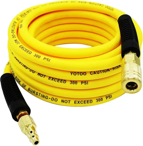 Miniatura 8 de YOTOO Manguera de aire híbrida de 1/4 pulgadas por 6 pies, 300 PSI, resistente a arrugas, de alta resistencia y ligera, con flexibilidad para todo