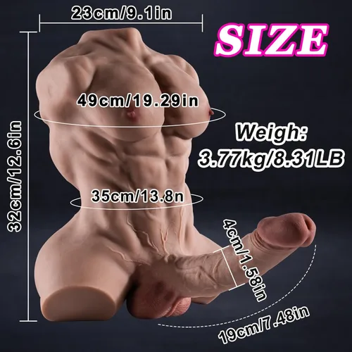Miniatura 2 de Muñeca sexual realista de 8.05 libras con consolador flexible enorme polla, muñeca sexual femenina para mujeres y hombres, muñecas sexuales