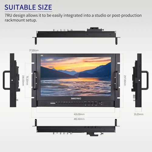 Miniatura 4 de P173-9HSD-RM 17.3 "7RU Monitor de Director LCD de Transmisión de Montaje en Rack con 3G SDI HDMI YPbPr Entrada y Salida Full HD 1920 × 1080