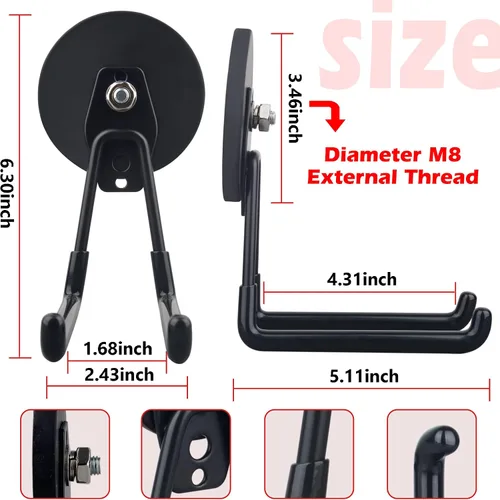 Miniatura 3 de ULIBERMAGNET Ganchos Magnéticos Ultimate Fuertes, Imán Grande con Ganchos para Herramientas de Trabajo Pesado, Sierra Caladora, Manguera, Paquete