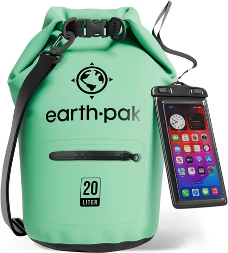 Miniatura 41 de Earth Pak Bolsa seca impermeable con bolsillo con cremallera, mochila impermeable para mantener el equipo seco Amarillo