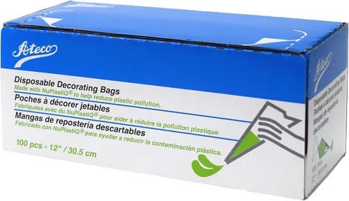 Miniatura 10 de Ateco 4418 Bolsas desechables de plástico para decoración de tartas y tuberías con NuPlastiQ, paquete de 100, transparentes