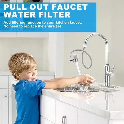 Miniatura 3 de Grifo de filtro de agua para fregadero, purificador de agua giratorio de 720°, filtro de grifo de baño que elimina cloro, fluoruro de cloro, metales