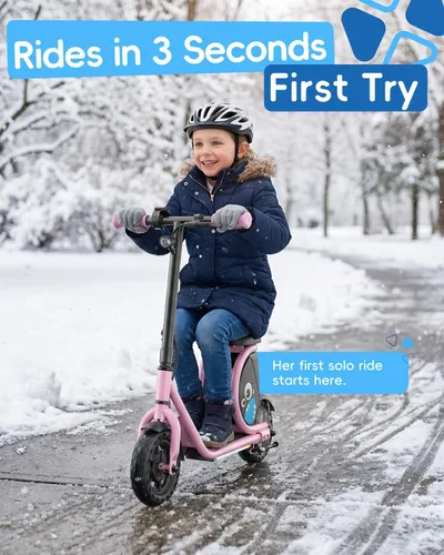 Miniatura 9 de Hiboy JoyHaul Electric Scooter for Kids Ages 4-10, with Seat, UL 2272 Certified, 100W Motor, 5 Miles Range, 9.3 MPH, LED Lights, Under-Seat Storage