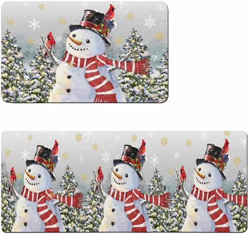 Tapete de baño de muñeco de nieve de Navidad para bañera, antideslizante, de secado rápido y absorbente, tierra de diatomeas, fregadero, dormitorio,