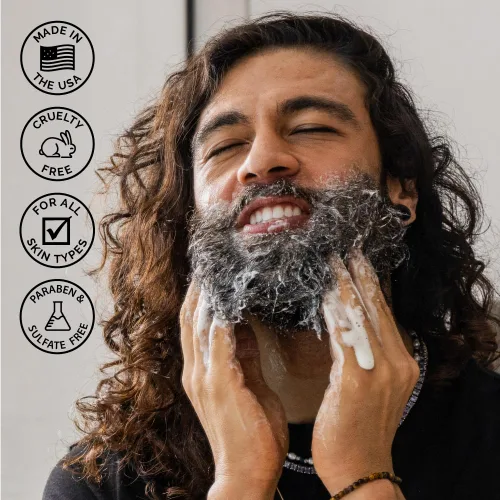Miniatura 4 de ZEUS Set de lavado de barba para hombres, champú y acondicionador con té verde, manzanilla y aceites esenciales para hidratar, suavizar y fortalecer