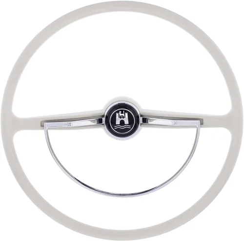 United Pacific Volante estilo OEM de 15 ¾" para Volkswagen Beetle/Karmann Ghia/Type 3 1962-71, volante estilo OEM VW, escudo de Wolfsburgo - Gris