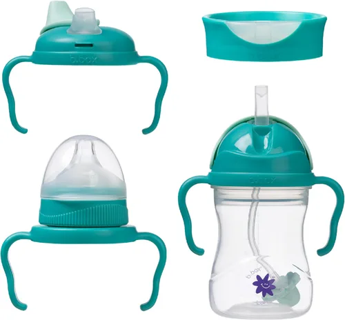 Miniatura 10 de b.box + Lansinoh Time to Sip - Juego de tazas de inicio (3 meses + hasta niño), 1 taza con 4 tapas, pezón, boquilla, popote con peso, entrenamiento