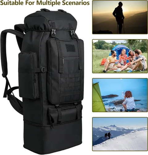Miniatura 8 de 80L/100L senderismo mochila hombres camping mochila grande al aire libre viaje militar táctica Molle Trekking bolsa mujeres