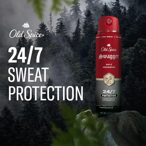 Miniatura 3 de Desodorante antiperspirante en aerosol seco Old Spice para hombres, 24/7 protección contra el sudor y el olor, 24/7 defensa contra el sudor