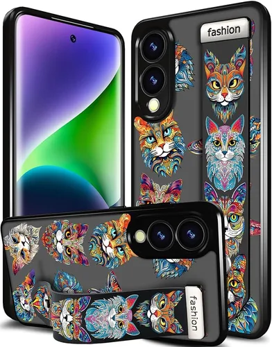 Miniatura 110 de Compatible para Samsung Galaxy S23 Funda Bonita con Correa Soporte Dedo Kickstand, Fundas de Silicona Geniales de Diseñador Funda Cover - Mariposa