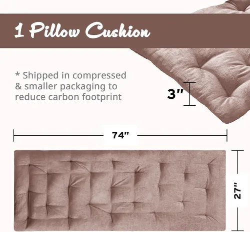 Miniatura 6 de Intelligent Design Edelia Almohada plegable de chenilla de poliéster ligera para el suelo, cojín capitonado para sentarse para meditación