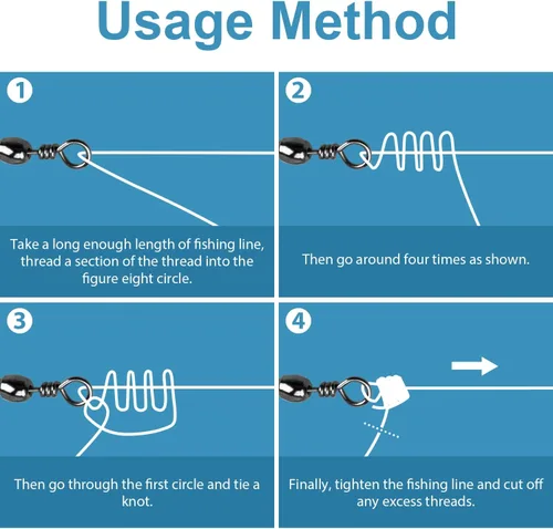 Miniatura 6 de ReeMoo 200 Uds Pesca Rodamiento de bolas giratorias con conector de seguridad Snap Accesorios de pesca #2#4#6#8#10