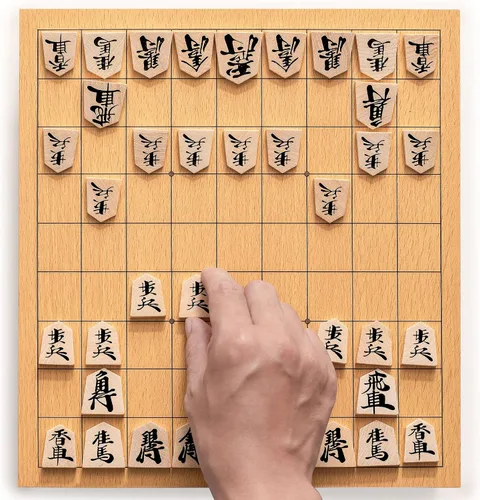 Miniatura 7 de Juego de ajedrez japonés Shogi, con tabla y cajones de madera y las tradicionales piezas Koma