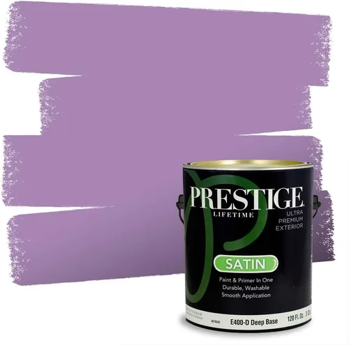 Miniatura 112 de PRESTIGE Pinturas de pintura interior e imprimación en uno, 1 galón, plano, combinación comparable de Sherwin Williams* Kimono Violet*