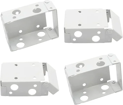 Waziaqoc 4 soportes para persianas, 2.5 pulgadas, color blanco, de perfil bajo, soportes de montaje para barandillas de ventana, tamaño exterior de