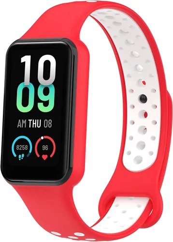 Miniatura 7 de E ECSEM Compatible con Amazfit Band 7 bandas de silicona de dos tonos transpirable de repuesto deportiva pulsera para Amazfit Band 7 Smart Watch