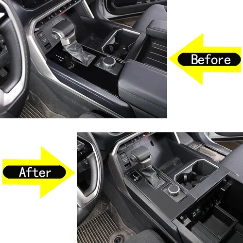 Miniatura 5 de Aunginsy Ajuste de engranajes de control central, cubierta de panel compatible con Toyota Tundra/Sequoia 2022-2025, consola de cambio de marchas