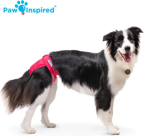 Miniatura 5 de Paw Inspired Pañales lavables y reutilizables para perras, pañales de tela para perros, incontinencia para perros (surtido (forro blanco), L