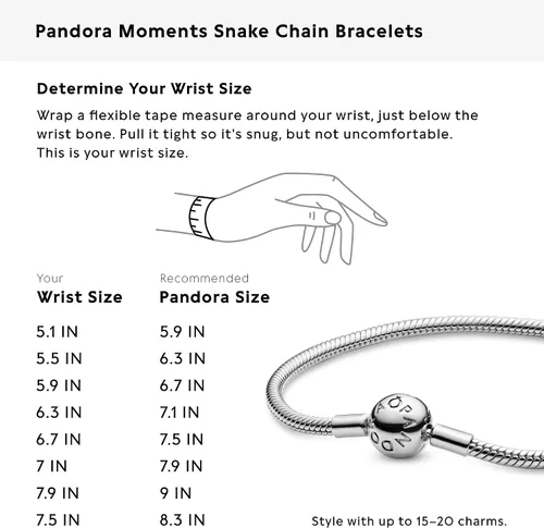 Miniatura 7 de Pandora - Brazalete de serpiente, brazalete con dijes, joyería Smooth Moments