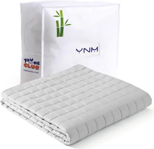 Miniatura 33 de YnM Manta con peso refrescante para adultos, terciopelo refrescante y acogedor de doble cara, manta pesada de 30 libras para parejas, uso en cuatro