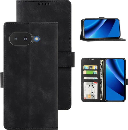 Miniatura 21 de Funda tipo cartera con tapa para Google Pixel 6a, [piel sintética + parachoques de TPU] [3 ranuras para tarjetas] [función de soporte]