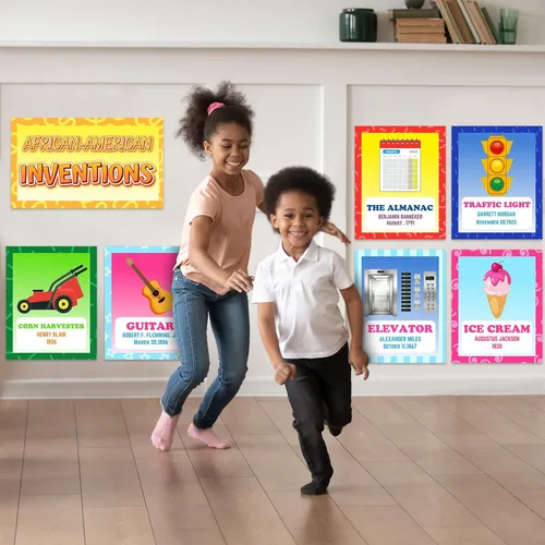 Miniatura 6 de Outus 17 piezas de póster de historia afroamericana para el aula, póster de historia afroamericana, tablero de anuncios de inventores