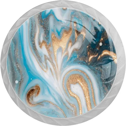 Miniatura 20 de NEWzone 4 Pack Dresser Drawer Cabinet Knobs Agate Marble Round Shape Crystal Glass Knobs Pulls Handles for Kitchen Wardrobe Cupboard Door Hardware