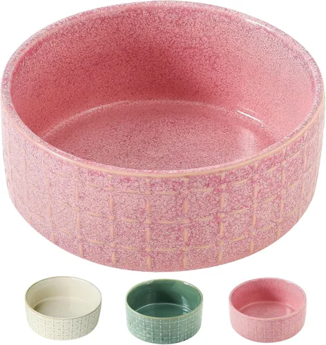 Miniatura 9 de Tazón de cerámica para perros, tazón de comida y agua para mascotas de 6.5 pulgadas, plato para perros medianos y pequeños, cachorro, verde