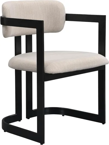 Miniatura 7 de Christopher Knight Home Auber - Juego de 2 sillas de comedor tapizadas modernas, juego de sillón de comedor tapizado de tela con marco de metal