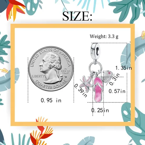 Miniatura 5 de QeenseKc Abalorio de tortuga marina con diseño de tortuga de animales para pulsera Pandora