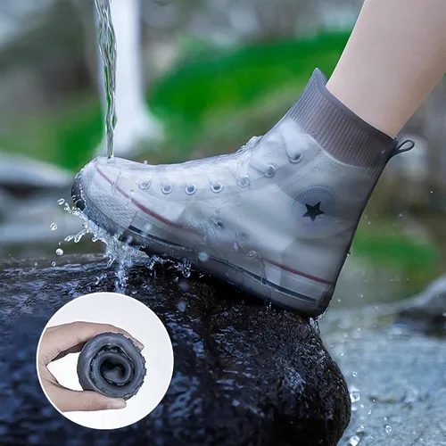 Fundas impermeables para zapatos, protectores de zapatos engrosados antideslizantes, reutilizables, plegables, cubiertas para zapatos para lluvia,