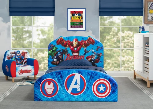 Miniatura 2 de Delta Children Cama individual tapizada Marvel Avengers, Azul