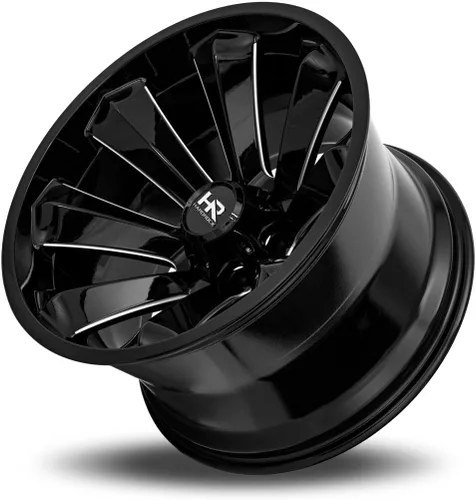 Miniatura 4 de Hardrock H506 XPLOSIVE XPOSED - Rueda personalizada de 22 x 12, desplazamiento -51, patrón de pernos de 6 x 135, cubo de 3.429 in - Negro brillante