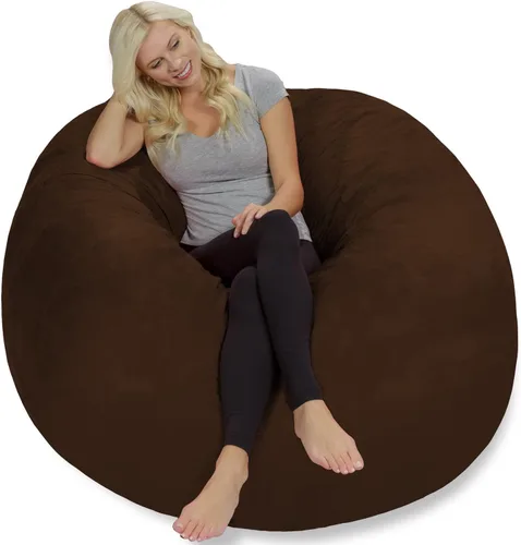 Miniatura 2 de Chill Sack Puf - Sillón gigante de espuma viscoelástica de 5 pies, sofá grande con funda de microfibra suave, color marrón