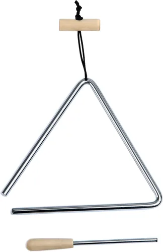 Miniatura 9 de Instrumento musical del triángulo de 6 pulgadas, campana de acero de la percusión del triángulo con el delantero