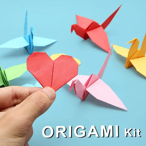 Miniatura 7 de Kit de origami Yibeishu para niños, 120 hojas de papel de origami con libro de instrucciones, juego de papel de color de 15 x 15 cm de lado sencillo