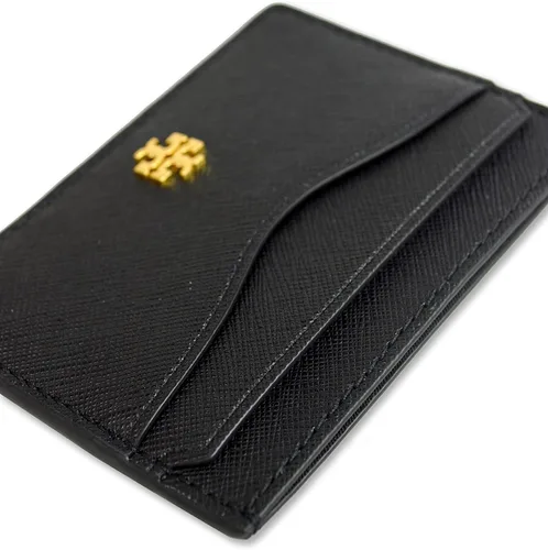 Miniatura 3 de Tory Burch Cartera de piel Saffiano 136101 Emerson Slim Card Case para mujer (001 negro)