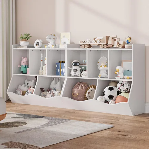 Miniatura 7 de GAOMON Estantería de juguetes y estantería para niños y niñas, estante múltiple con organizador de cubos para almacenamiento de libros y juguetes