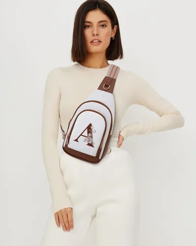 Miniatura 2 de Bolso cruzado personalizado para mujer, bolsos de cuero con letra inicial, bolsa de pecho para viajes, regalo para esposa y mamá