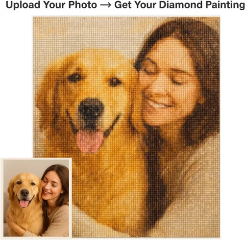 Miniatura 2 de Maydear Kits de pintura de diamantes personalizados para adultos – Foto personalizada para arte de diamantes, taladro completo 5D DIY Diamond Dotz